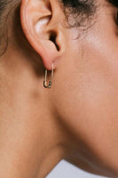 Gold Safety Pin Hoop Earrings