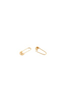 Gold Safety Pin Hoop Earrings