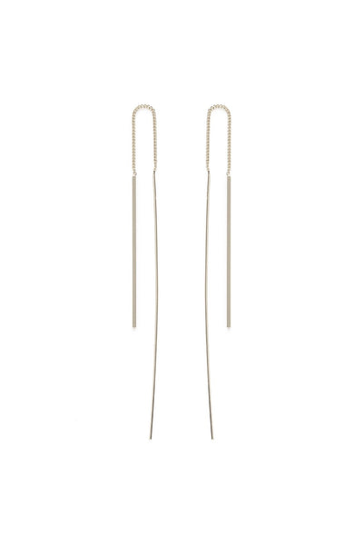 Silver Needle and Thread Earrings