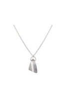 Silver Rounded Triangle with Ring Long Necklace