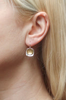 Small Dished Square and Disc Earring
