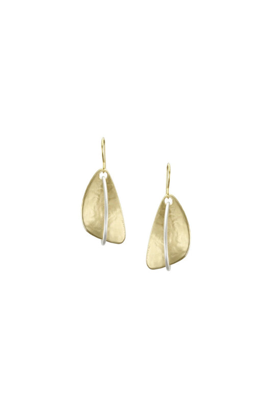 Triangle with Interlocking Ring Earring