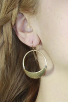 Brass Wire-Wrapped Hoop Earring