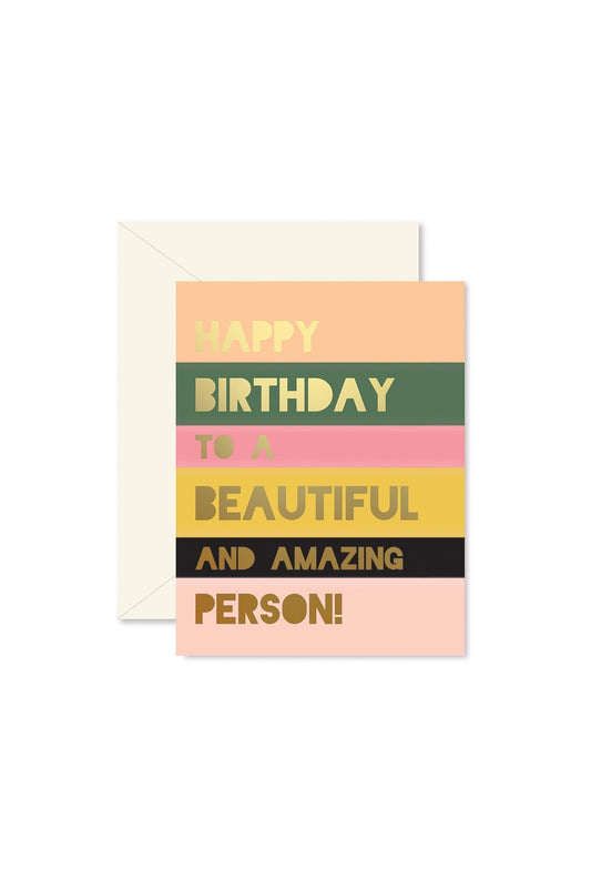 Beautiful Person Colorblock Birthday