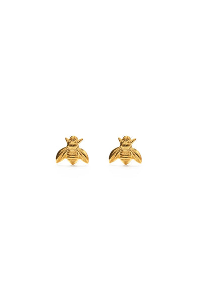 Gold Honey Bee Stud Earrings