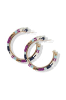 Stripe Beads Hoop Earrings
