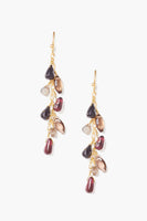 Black Mix Cascading Stones Earrings