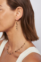 Black Mix Cascading Stones Earrings