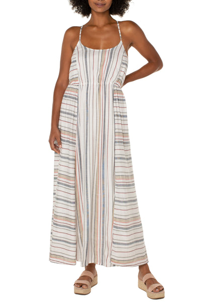 Striped Smocked Back Maxi Dress
